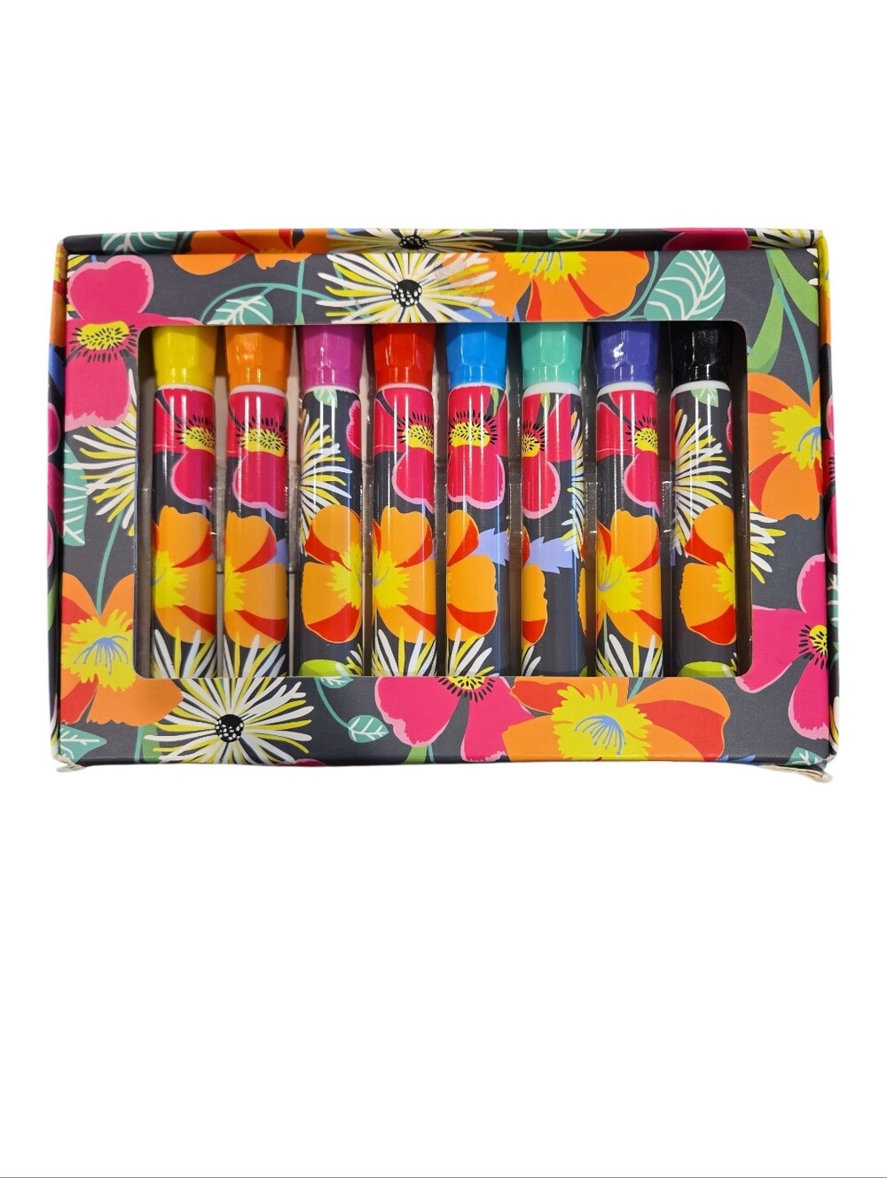 VERA BRADLEY " JAZZY BLOOMS" 8 COUNT WASHABLE MULTI - COLOR MARKERS.  RETIRED